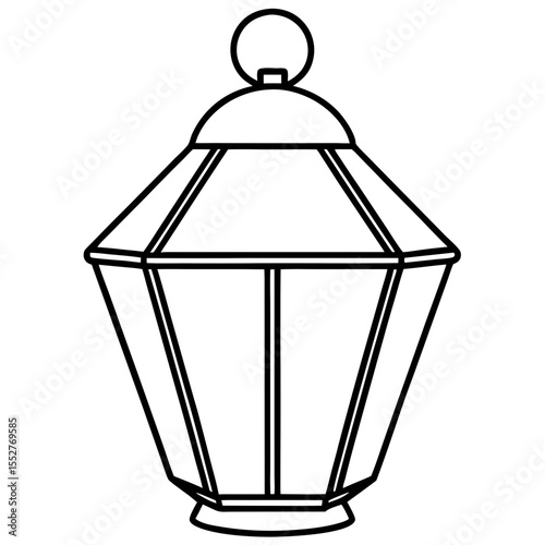 Minimalist Paper Lantern Line Art