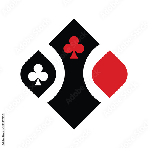 Flat Design Blackjack Elements Vector on White Background