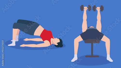 young body builder couple yoga gym workout.
