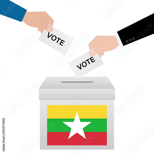 Election in Myanmar. Election Concept. Vector Illustration.