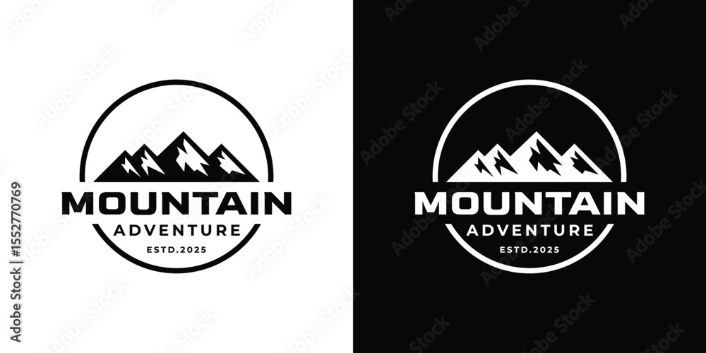 Fototapeta premium modern mountain badge logo design