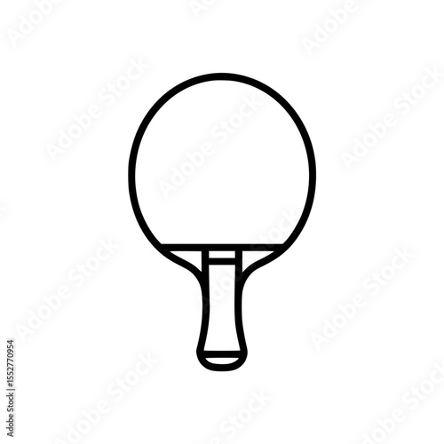 Minimalist outline of a table tennis paddle