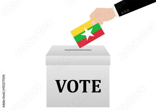 Election in Myanmar. Election Concept. Vector Illustration.