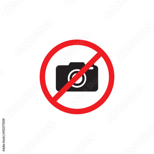 no camera no photo sign red prohibition - vector