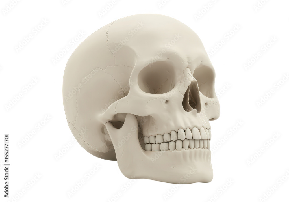 Fototapeta premium 3d icon of anatomical skull isolated on transparent background