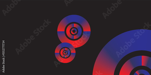  Bold Gradient Rings on Black - Graphic Abstract Background