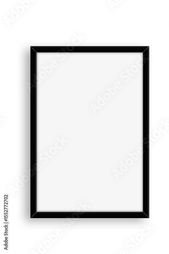 A blank black-framed picture frame ready for artwork or photographs.