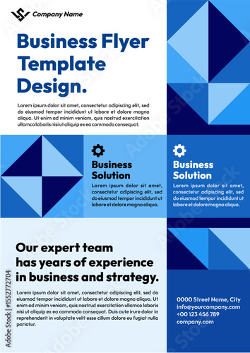 Business flayer design template with geometric shapes