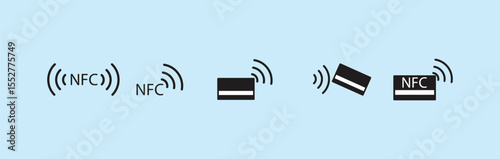 NFC icon . NFC payment with mobile phone, vector illustration