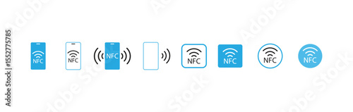 NFC icon . NFC payment with mobile phone, vector illustration