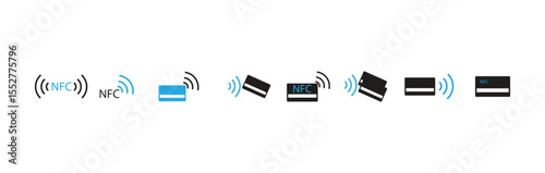 NFC icon . NFC payment with mobile phone, vector illustration