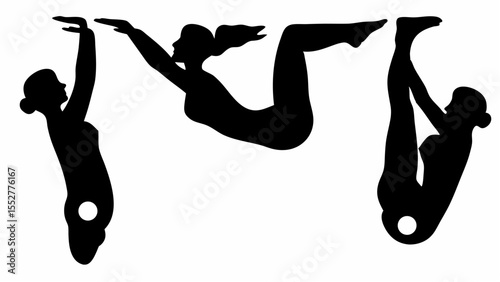 "Strength in Suspension: A Trio of Aerial Athletes Embody Discipline, Fluidity, and Form in Midair Defiance."
