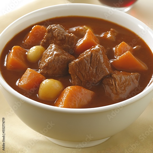 Wallpaper Mural Hearty beef stew with carrots and potatoes in a bowl, comfort food delight Torontodigital.ca
