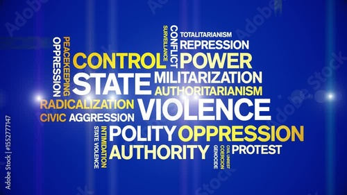 State Violence animated word cloud;text design animation tag kinetic typography seamless loop.