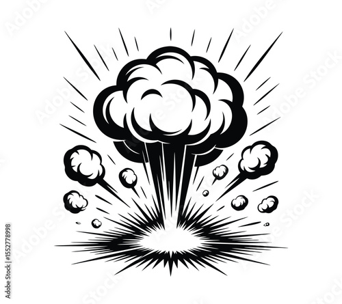 A cartoon bomb burst symbol for action effects, isolated on a white background 
