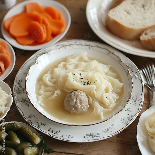 Wallpaper Mural Traditional German dish: K?nigsberger Klopse with creamy sauce and side dishes Torontodigital.ca