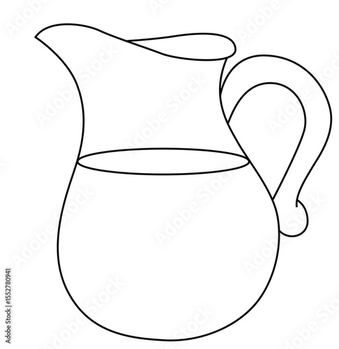 Cute cartoon hand drawn vector jug outline.