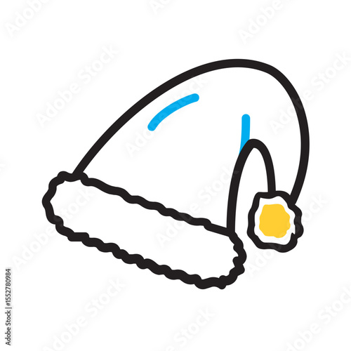 Vector multi color icon for Santa hat