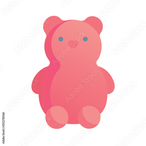 Soft Color Gummy Bear with Subtle Gloss Finish