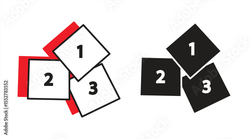 Number icon, serial number symbol sign 1,2,3, eps 10, vector illustration.

