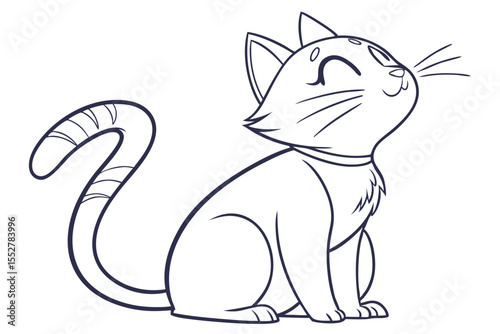 Calm Companion: Sitting Cat Outline