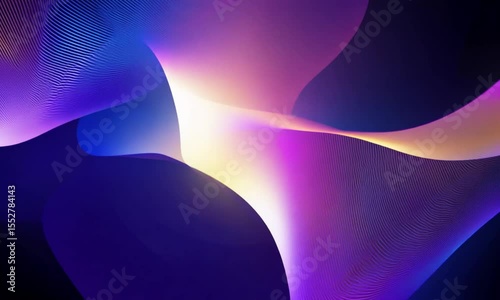 Abstract Animated Video of Flowing Neon Light Forms and Colorful Gradient Background