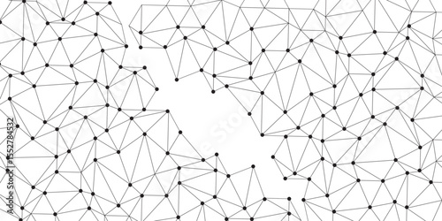 Technology abstract white digital background of connected dot with black line .many squares and rectangle shapes .Internet connection network high digital technology with connecting points and