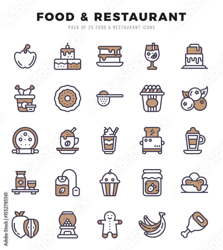 Food and Restaurant icon pack for your website. mobile. presentation. and logo design.