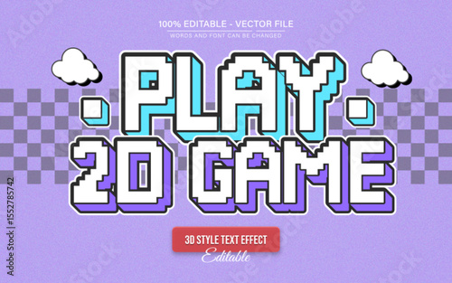 2D Pixel Game Retro Vintage Text Effect for Poster, Logo and T-Shirt Template