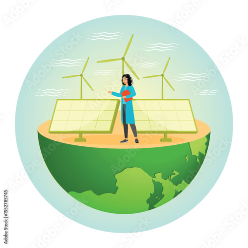 Renewable Energy Solutions with Solar Panels and Wind Turbines for Sustainability.