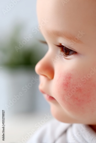Baby's face with rosy cheeks