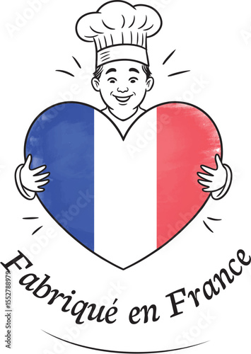 Logo chef avec toque, fabriqué en France