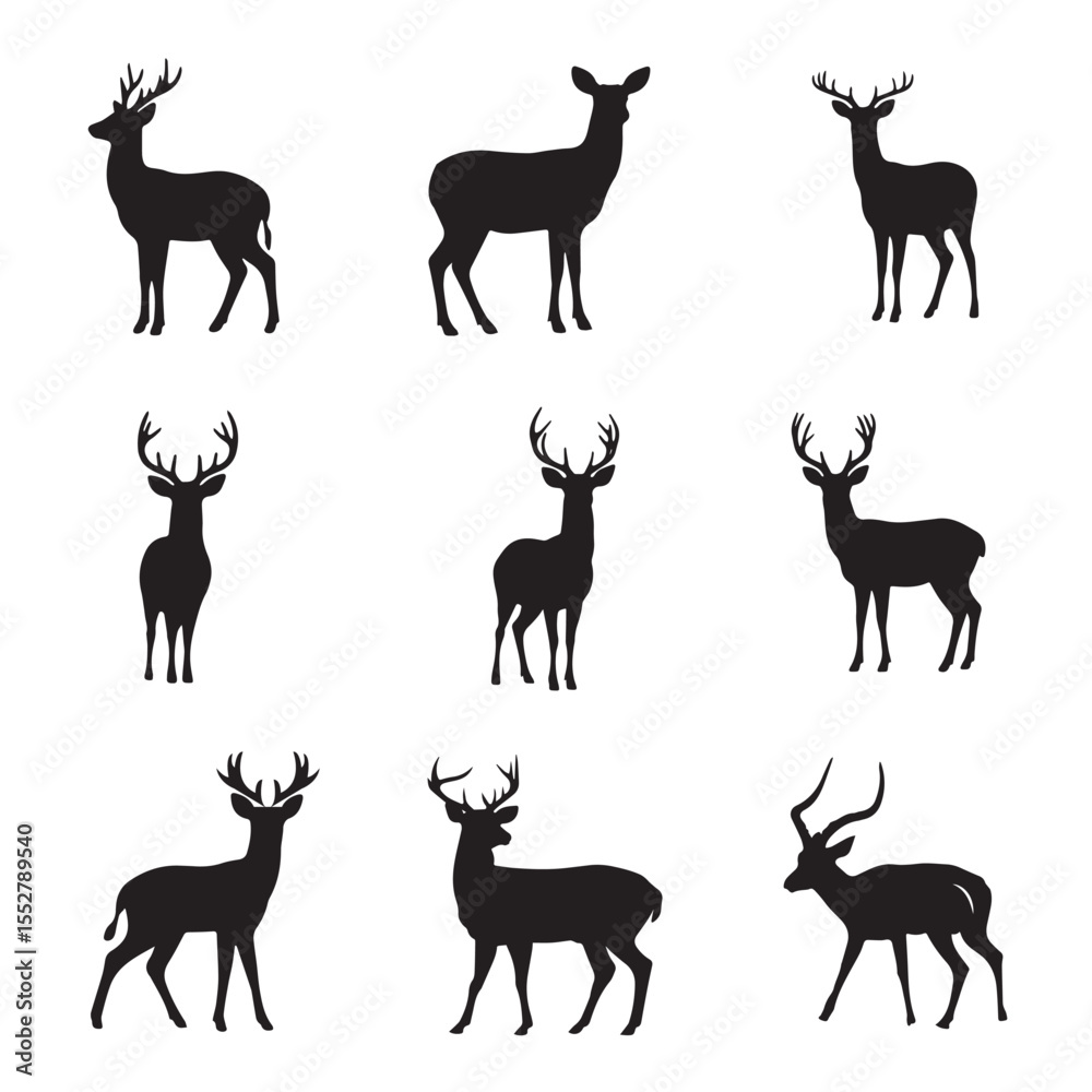 Naklejka premium Dear Silhouette - Romantic Minimal Black Figure Illustration on White Background