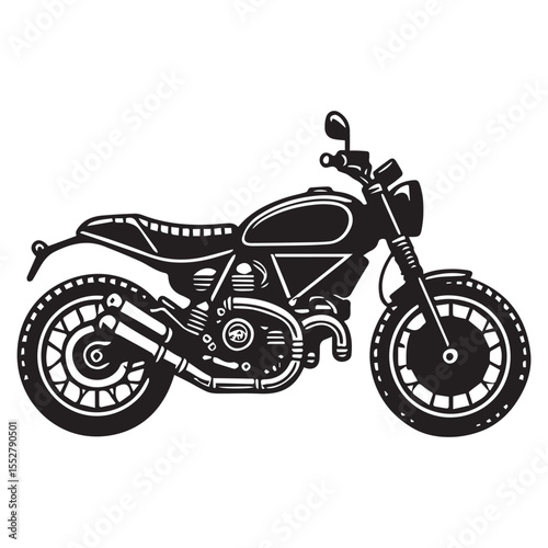 High Speed Classic Motorbike Illustration for Sublimation Prints

