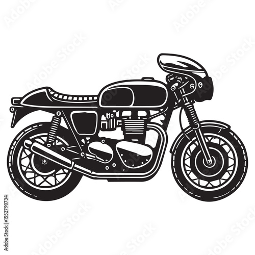 Detailed Cafe Racer Clipart Perfect for Custom T Shirt Designs

