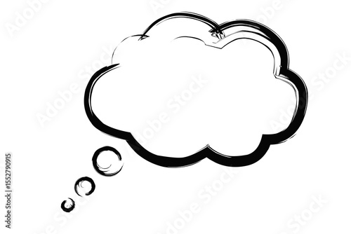 Grunge black icon illustration of a speech bubble on transparent background
