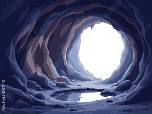 Dark Cave with Reflection