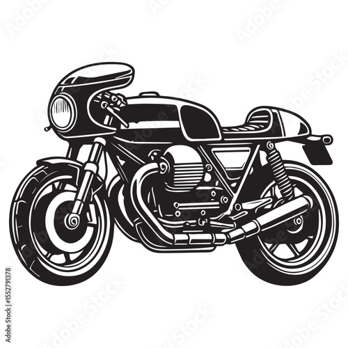 Stylish Racing Motorcycle Illustration for Print and Web

