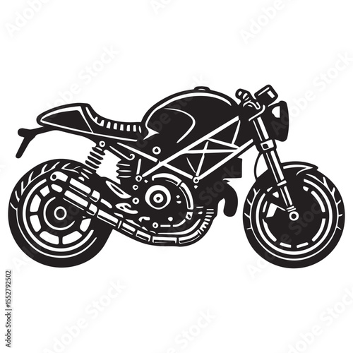 Retro Cafe Racer Design for Digital or Physical Products


