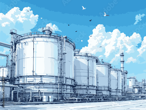 oil storage tanks in the factory