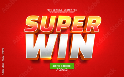 Super Win Golden 3d Text Effect Editable