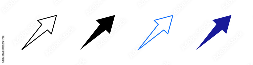 Arrow Multiple Style Icon Set Vector 