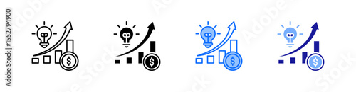 Investment Opportunities Multiple Style Icon Set Vector 