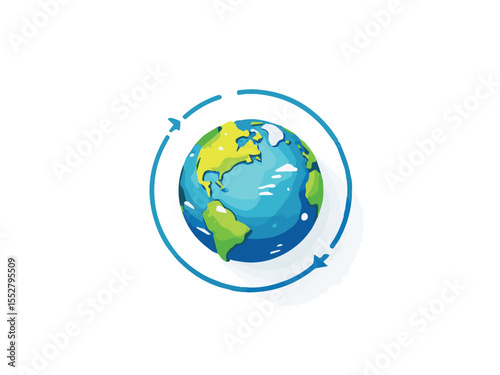 earth globe on white background