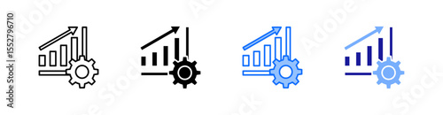 Performance Management Multiple Style Icon Set Vector 