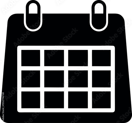 Calendar Silhouette Icon Vector Graphic