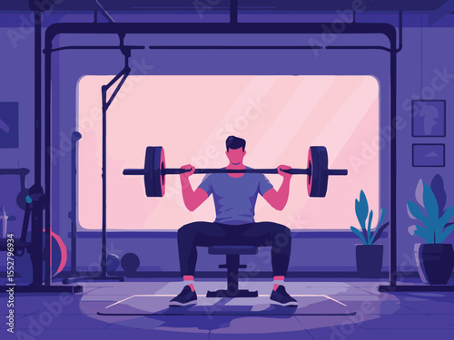 man lifting weights
