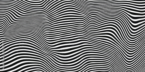 Abstract linear distorted pattern. Linear distorted wavy pattern, optical illusion effect. Creative abstract line style image background for advertising, presentation.