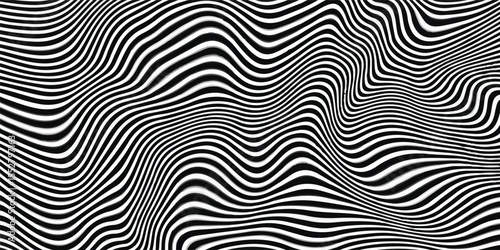 Abstract linear distorted pattern. Linear distorted wavy pattern, optical illusion effect. Creative abstract line style image background for advertising, presentation.
