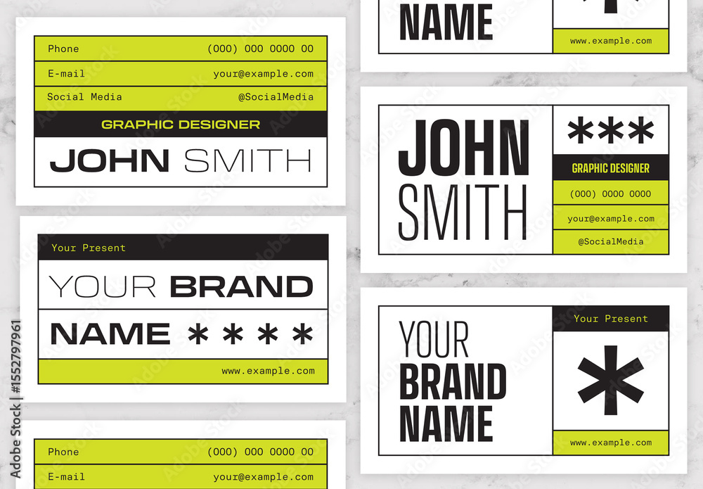 Gradient Green And Black Business Card Stock Template | Adobe Stock